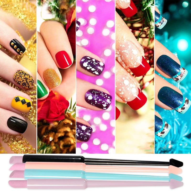 SILPECWEE 4 Pieces Pumice Stone Nail File Professional Precision Filing Cuticle Remover Cuticle Remover Nail Pusher Quartz Stone Nail Pen Manicure Stick Nail Art Tools for Salon Nails Care Supplies - Image 4